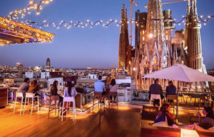 Rooftop vue sur la Sagrada Familia à Barcelone